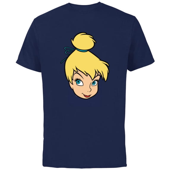 Disney Peter Pan Tinker Bell Pixie Fairy Big Face Costume - Short Sleeve Cotton T-Shirt for Adults - Customized-Navy