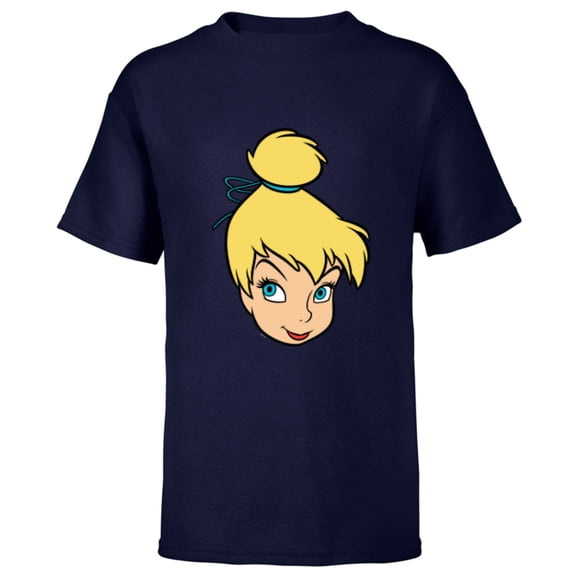 Disney Peter Pan Tinker Bell Pixie Fairy Big Face Costume - Short Sleeve T-Shirt for Kids - Customized-Navy