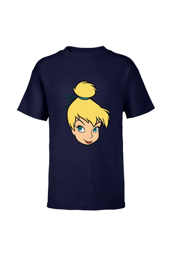 Peter Pan Tinker Bell Pixie Fairy Big Face Costume - Short Sleeve T-Shirt for Kids - Customized-Navy