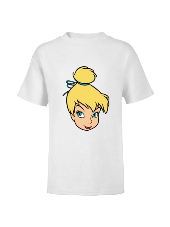 Peter Pan Tinker Bell Pixie Fairy Big Face Costume - Short Sleeve T-Shirt for Kids - Customized-White
