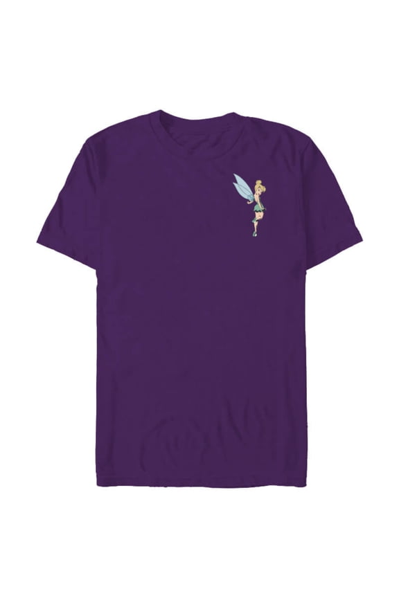 Peter Pan Tinker Bell Small Pose - Short Sleeve Blended T-Shirt for Adults - Customized-Purple