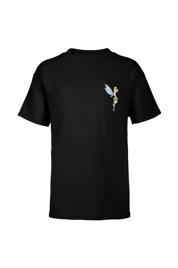 Peter Pan Tinker Bell Small Pose - Short Sleeve T-Shirt for Kids - Customized-Black