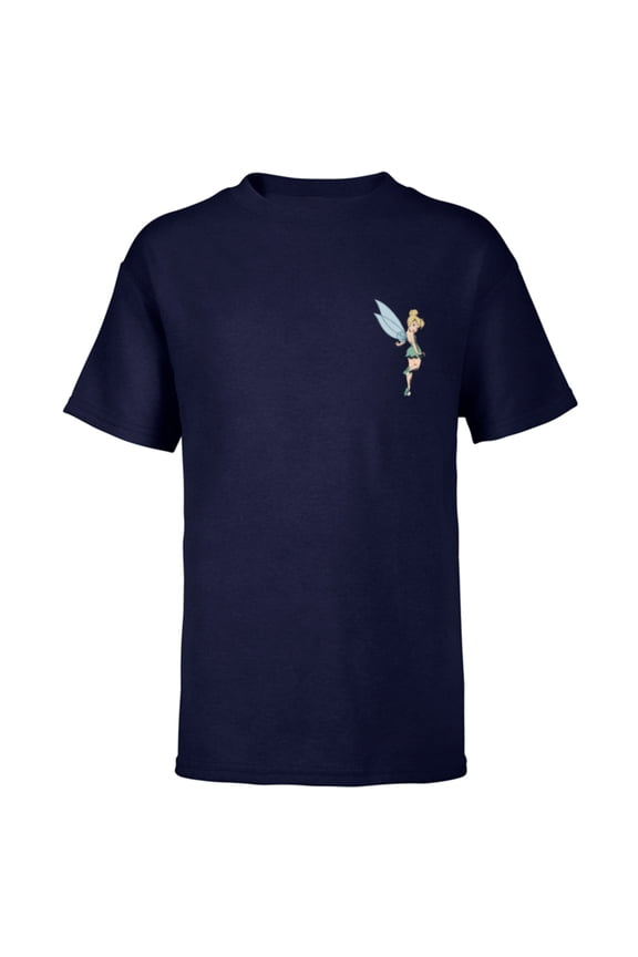 Peter Pan Tinker Bell Small Pose - Short Sleeve T-Shirt for Kids - Customized-Navy