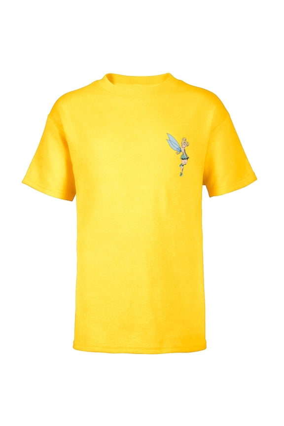 Peter Pan Tinker Bell Small Pose - Short Sleeve T-Shirt for Kids - Customized-Yellow