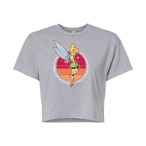 Disney - Peter Pan - Tinkerbell - A Little Bit of Pixie Dust - Juniors Cropped Cotton Blend T-Shirt