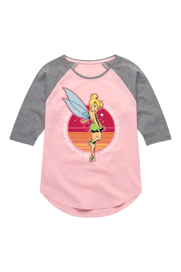 - Peter Pan - Tinkerbell - A Little Bit of Pixie Dust - Toddler And Youth Girls Raglan Graphic T-Shirt