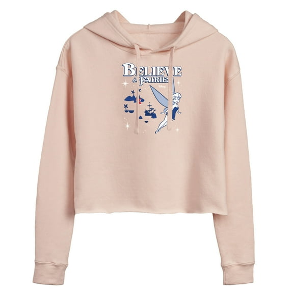Disney - Peter Pan - Tinkerbell - Believe in Fairies - Juniors Cropped Pullover Hoodie