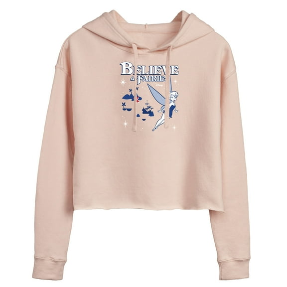 Disney - Peter Pan - Tinkerbell - Believe in Fairies - Juniors Cropped Pullover Hoodie