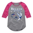 thumbnail image 1 of Disney - Peter Pan - Tinkerbell - Believe in Fairies - Toddler And Youth Girls Raglan Graphic T-Shirt, 1 of 3