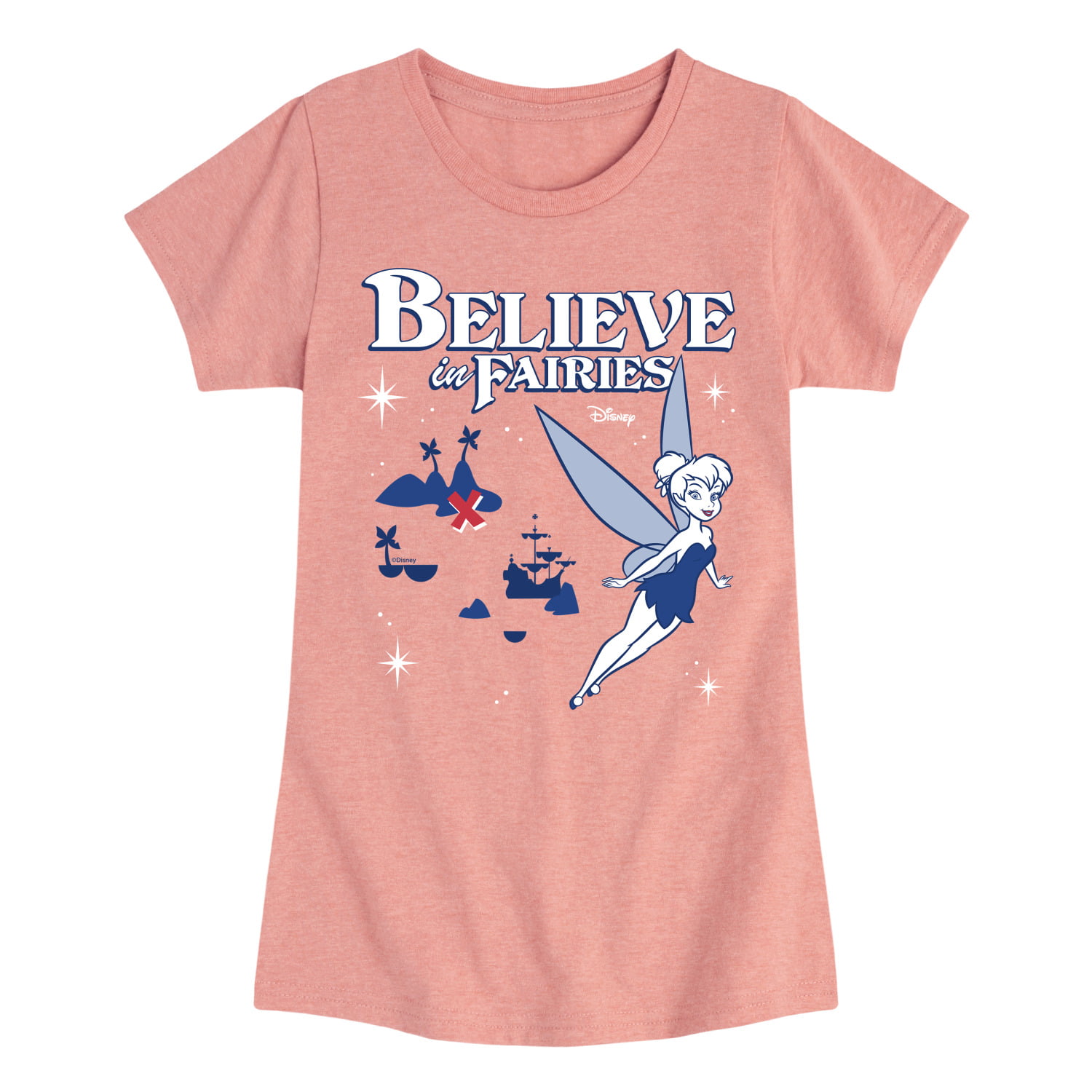 Disney - Peter Pan Fairies Short Tinkerbell Girls Toddler T-Shirt Believe And Youth - Graphic - Sleeve in 
