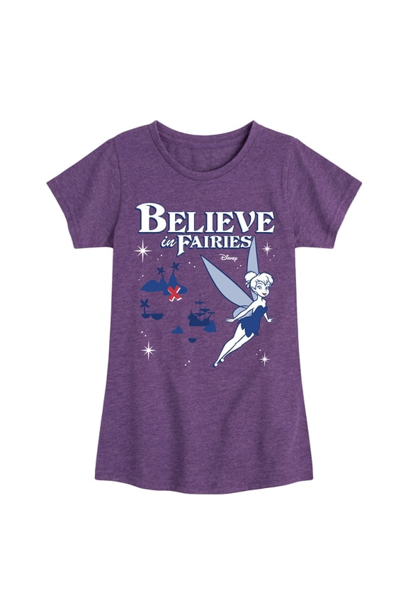 - Peter Pan - Tinkerbell - Believe in Fairies - Toddler And Youth Girls Short Sleeve Graphic T-Shirt