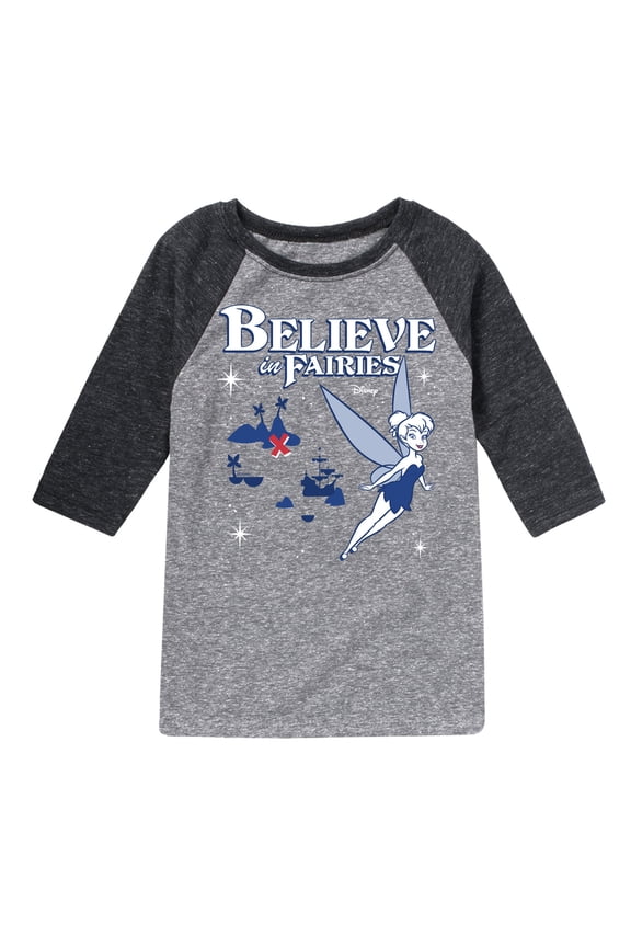 - Peter Pan - Tinkerbell - Believe in Fairies - Toddler And Youth Raglan Graphic T-Shirt