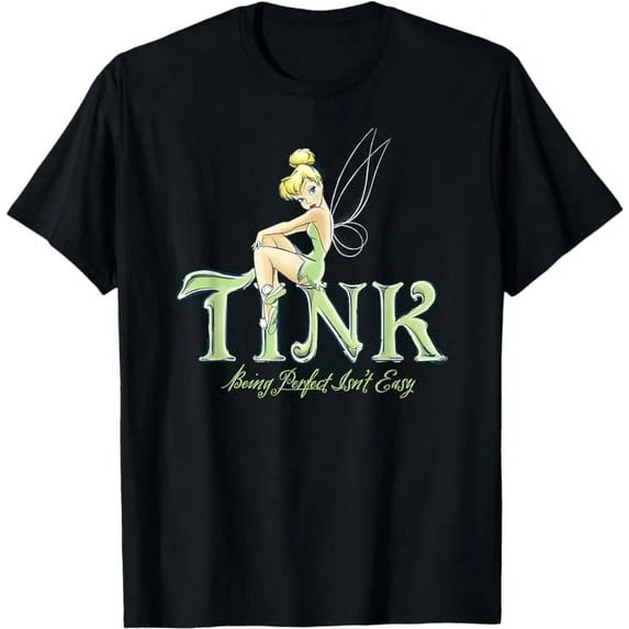Disney Peter Pan Tinkerbell Glitter Tink Wink T-Shirt