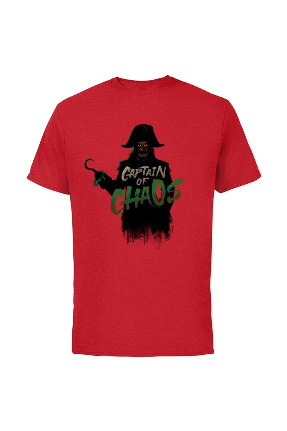 Peter Pan & Wendy Captain Hook Captain of Chaos - Short Sleeve Cotton T-Shirt for Adults - Customized-Red