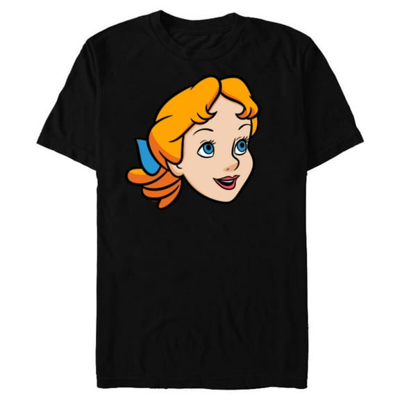 Disney Peter Pan Wendy Darling Big Face Costume - Short Sleeve Blended T-Shirt for Adults - Customized-Black