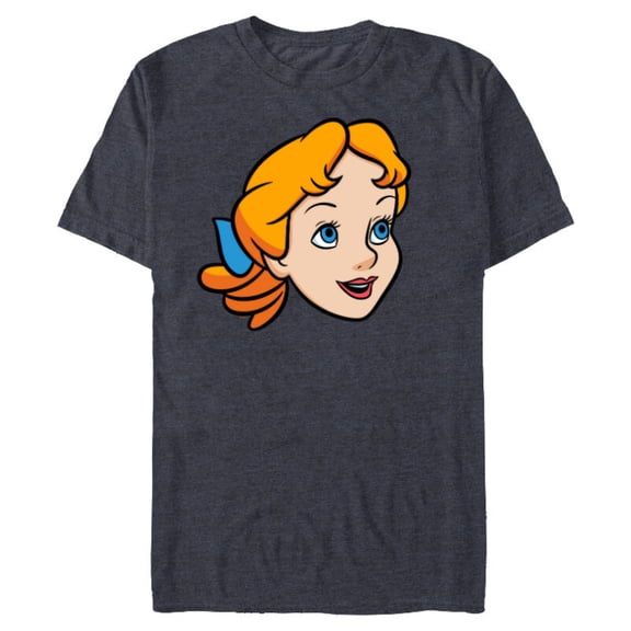 Disney Peter Pan Wendy Darling Big Face Costume - Short Sleeve Blended T-Shirt for Adults - Customized-Navy Heather