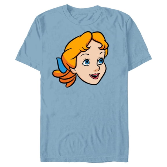 Disney Peter Pan Wendy Darling Big Face Costume - Short Sleeve Blended T-Shirt for Adults - Customized-Ocean Blue