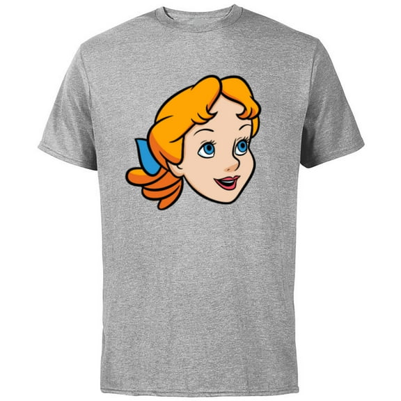 Disney Peter Pan Wendy Darling Big Face Costume - Short Sleeve Cotton T-Shirt for Adults - Customized-Athletic Heather