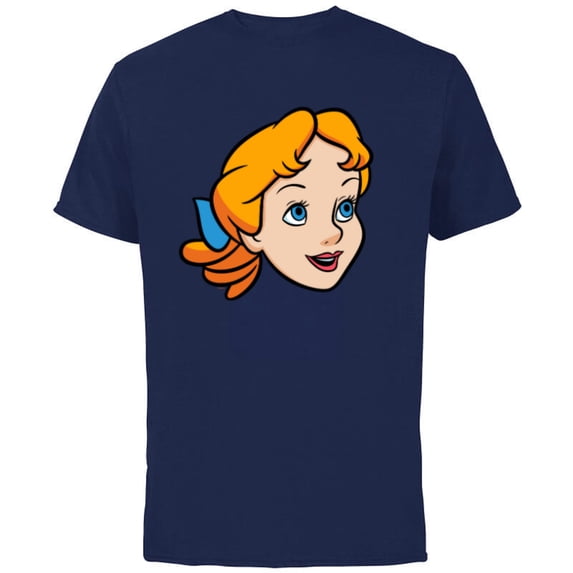 Disney Peter Pan Wendy Darling Big Face Costume - Short Sleeve Cotton T-Shirt for Adults - Customized-Navy