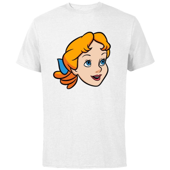 Disney Peter Pan Wendy Darling Big Face Costume - Short Sleeve Cotton T-Shirt for Adults - Customized-White