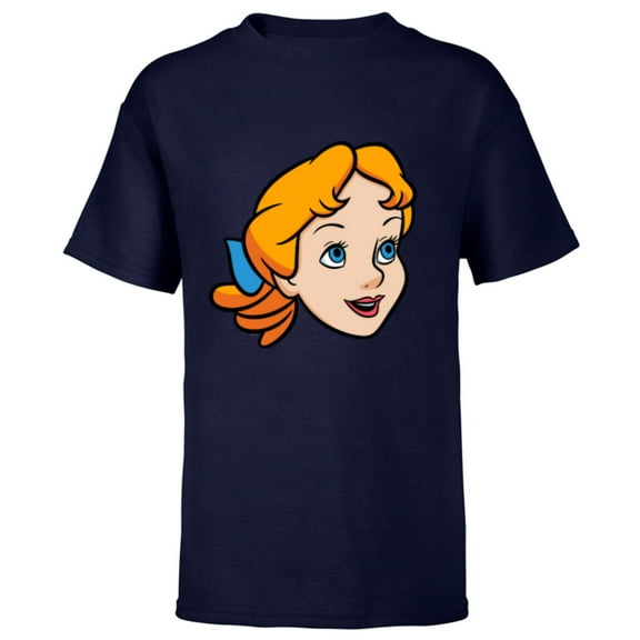 Disney Peter Pan Wendy Darling Big Face Costume - Short Sleeve T-Shirt for Kids - Customized-Navy