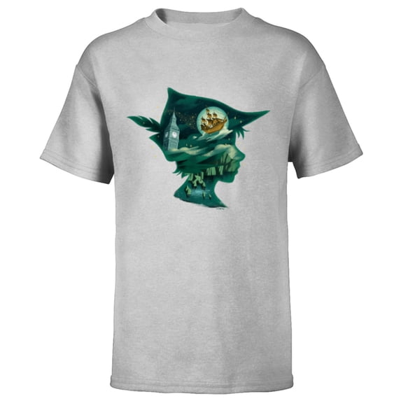 Disney Peter Pan & Wendy Silhouette of Adventure Disney+ - Short Sleeve T-Shirt for Kids - Customized-Athletic Heather