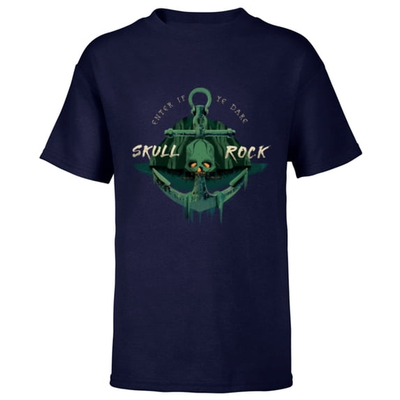 Disney Peter Pan & Wendy Skull Rock Enter if Ye Dare Disney+ - Short Sleeve T-Shirt for Kids - Customized-Navy