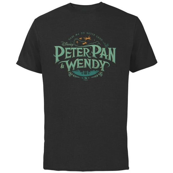 Disney Peter Pan & Wendy Take Me to Never Land Disney+ - Short Sleeve Cotton T-Shirt for Adults - Customized-Black