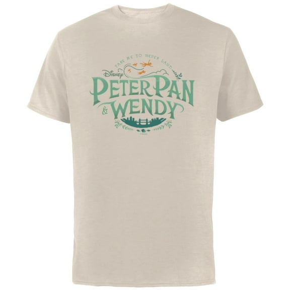 Disney Peter Pan & Wendy Take Me to Never Land Disney  - Short Sleeve Cotton T-Shirt for Adults - Customized-Natural
