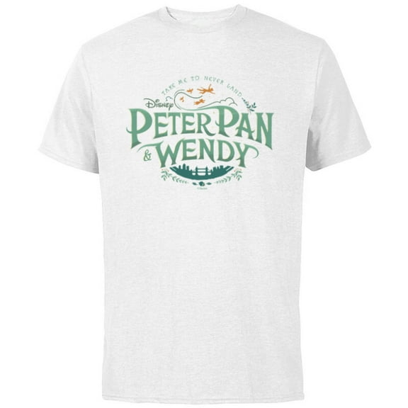 Disney Peter Pan & Wendy Take Me to Never Land Disney+ - Short Sleeve Cotton T-Shirt for Adults - Customized-White