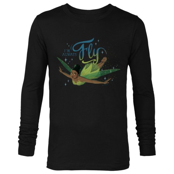 Disney Peter Pan & Wendy Tinker Bell I’m Always Fly Disney  - Long Sleeve T-Shirt for Men - Customized-Black