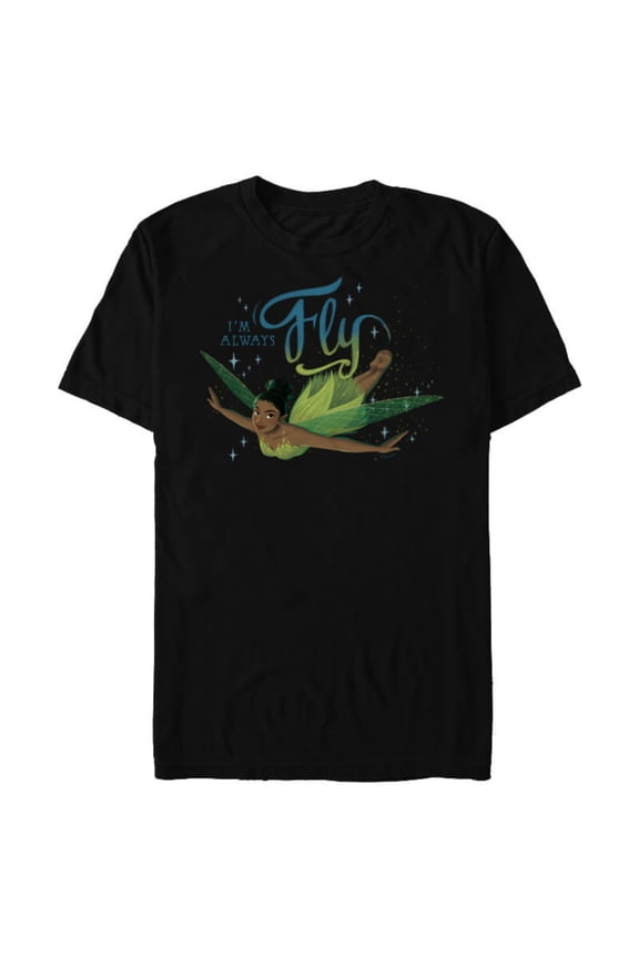 Peter Pan & Wendy Tinker Bell I’m Always Fly Disney+ - Short Sleeve Blended T-Shirt for Adults - Customized-Black