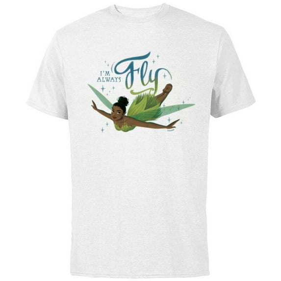 Disney Peter Pan & Wendy Tinker Bell I’m Always Fly Disney+ - Short Sleeve Cotton T-Shirt for Adults - Customized-White