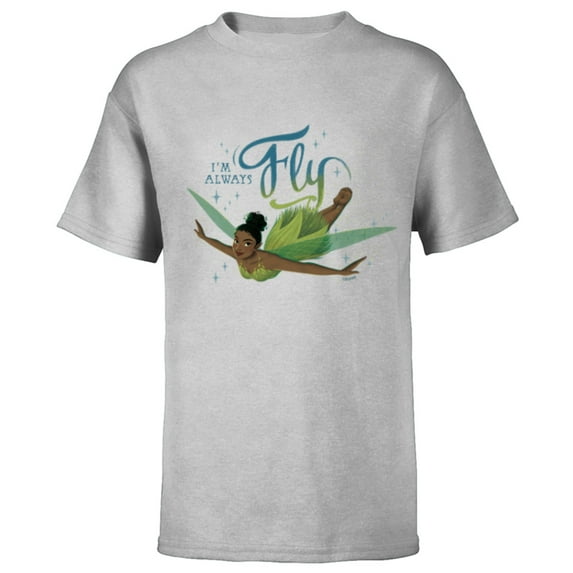 Disney Peter Pan & Wendy Tinker Bell I’m Always Fly Disney+ - Short Sleeve T-Shirt for Kids - Customized-Athletic Heather