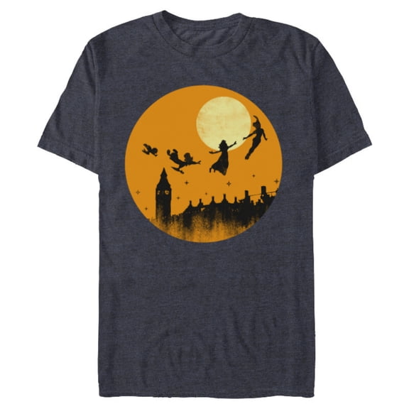 Disney Peter Pan and Darling Children Halloween - Short Sleeve Blended T-Shirt for Adults - Customized-Navy Heather