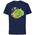 thumbnail image 1 of Disney Peter Pan and Tinker Bell Never Land Map - Short Sleeve Cotton T-Shirt for Adults - Customized-Navy, 1 of 5