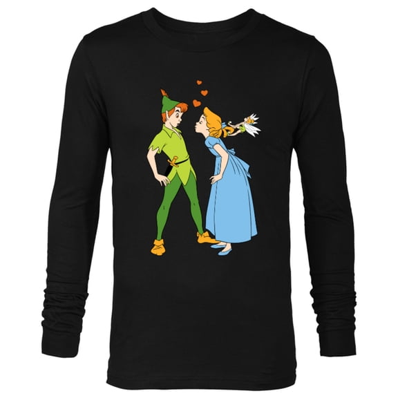 Disney Peter Pan and Wendy Darling Kiss Valentine’s Day - Long Sleeve T-Shirt for Men – Customized-Black