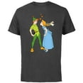 thumbnail image 1 of Disney Peter Pan and Wendy Darling Kiss Valentine’s Day - Short Sleeve Cotton T-Shirt for Adults - Customized-Charcoal, 1 of 5