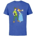 thumbnail image 1 of Disney Peter Pan and Wendy Darling Kiss Valentine’s Day - Short Sleeve Cotton T-Shirt for Adults - Customized-Royal Heather, 1 of 5