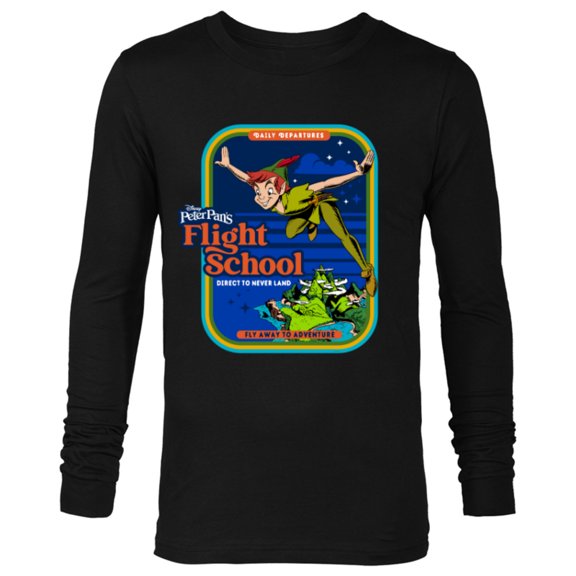 Disney Peter Pan's Flight School Direct to Never Land - Long Sleeve T-Shirt for Men - Customized-Black