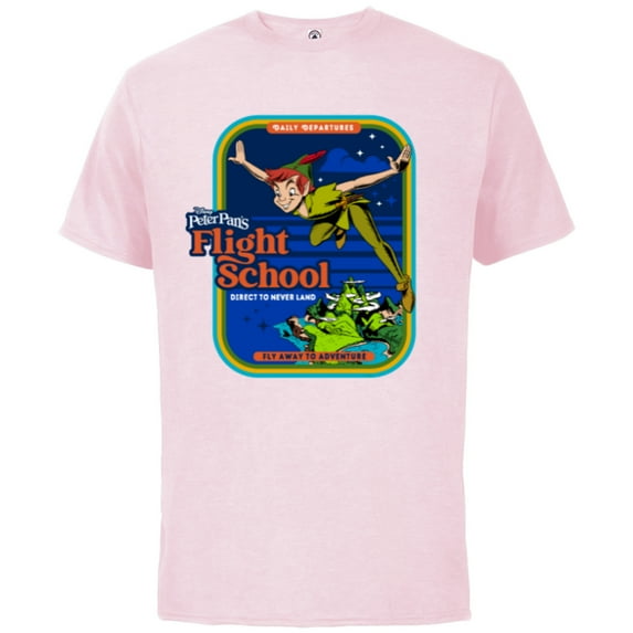 Disney Peter Pan's Flight School Direct to Never Land - Short Sleeve Cotton T-Shirt for Adults - Customized-Soft Pink