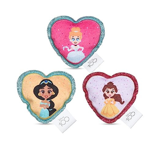 Disney for Pets 3 Piece Princess Cat Toys with Catnip and Crinkle, 4in | Shimmery, Crinkly Disney Cat Toys | Catnip Plush Toys for Cats Inspired by Disney Princess Characters
