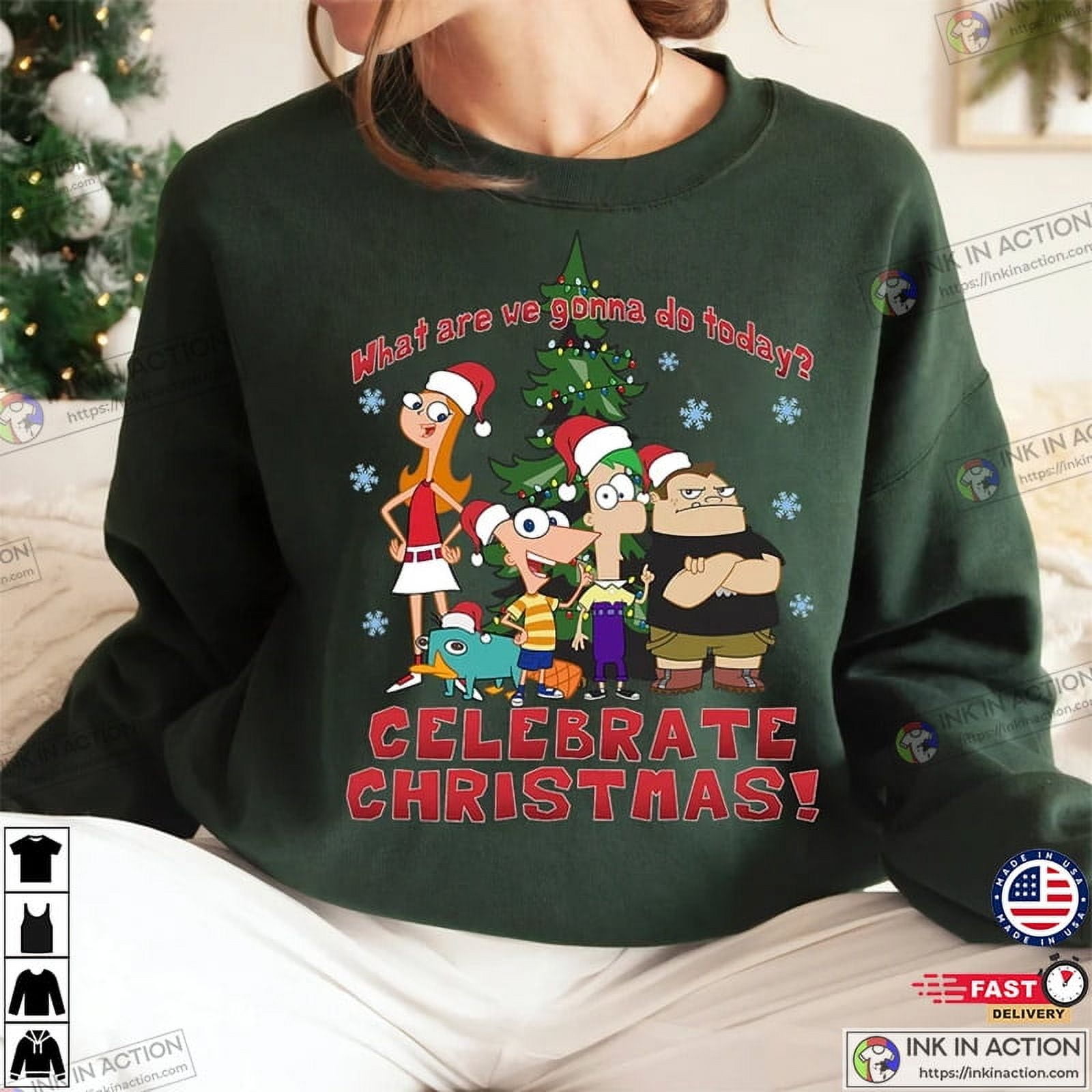 Disney Phineas And Ferb Christmas Group Celebrate Christmas