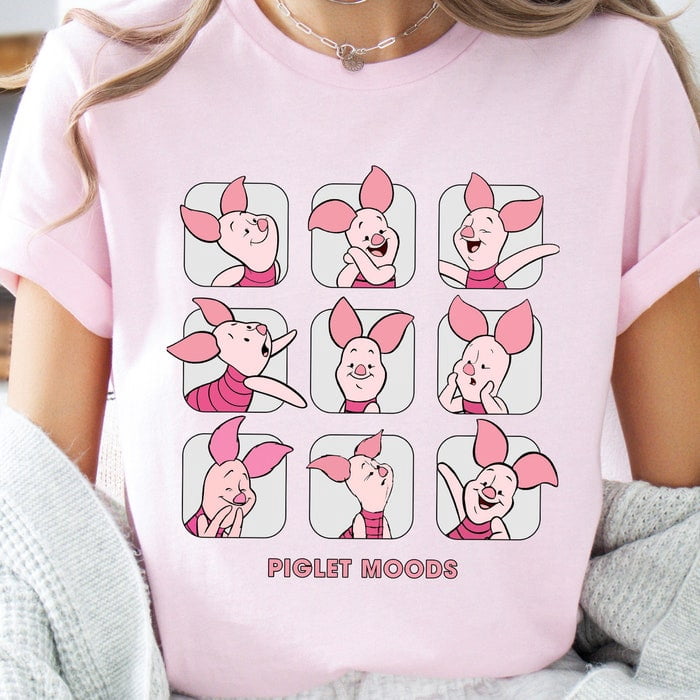 Disney Piglet Moods Shirt, Cute Piglet Portrait, Winnie The Pooh Shirt