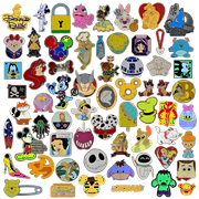 Disney Pin Trading 60 Assorted Pin Lot