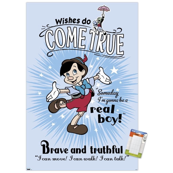 Disney Pinocchio: 85th - Real Boy Wall Poster, 14.725" x 22.375"