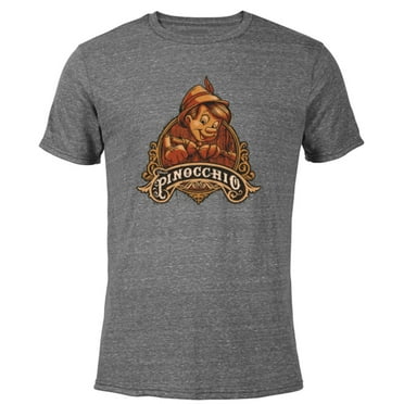 Disney Pinocchio Character Poster - Short Sleeve Blended T-Shirt for Adults - Customized-Dark Heather