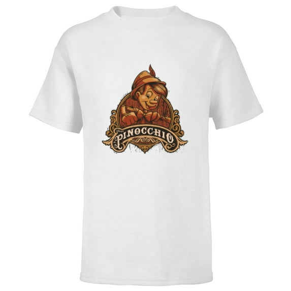 Disney Pinocchio Character Poster - Short Sleeve T-Shirt for Kids - Customized-White