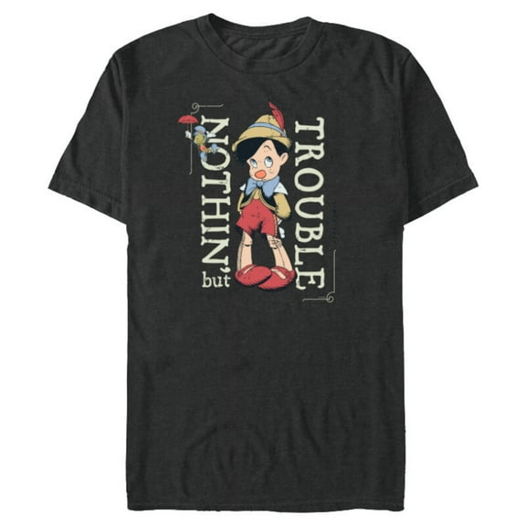Disney Pinocchio Nothin’ but Trouble Since 1940 - Short Sleeve Blended T-Shirt for Adults - Customized-Dark Heather