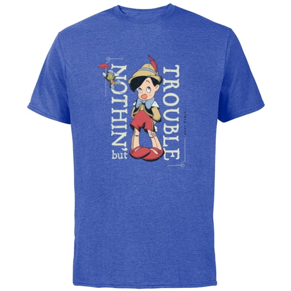 Disney Pinocchio Nothin’ but Trouble Since 1940 - Short Sleeve Cotton T-Shirt for Adults - Customized-Royal Heather